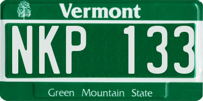 VT license plate NKP133