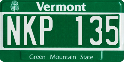 VT license plate NKP135