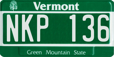 VT license plate NKP136