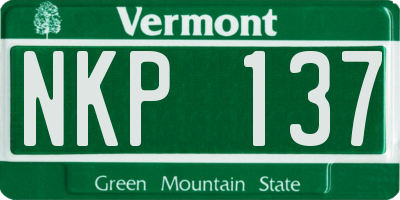 VT license plate NKP137