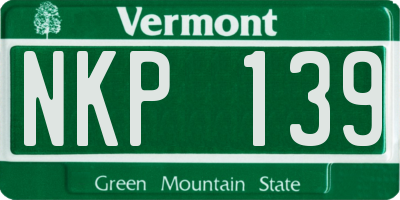 VT license plate NKP139