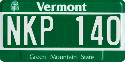 VT license plate NKP140
