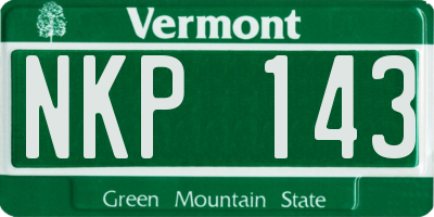 VT license plate NKP143