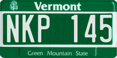 VT license plate NKP145