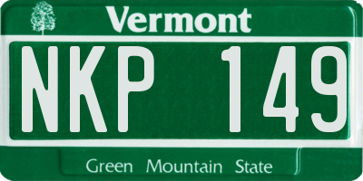 VT license plate NKP149