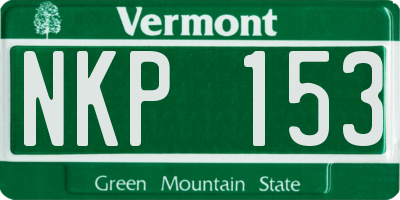 VT license plate NKP153