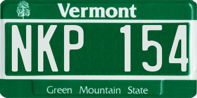 VT license plate NKP154