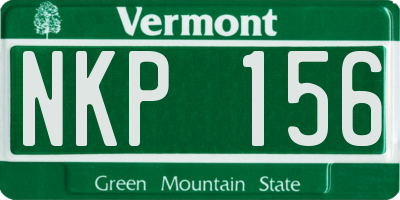 VT license plate NKP156