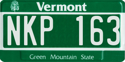 VT license plate NKP163