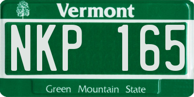 VT license plate NKP165