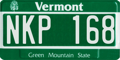 VT license plate NKP168