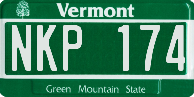VT license plate NKP174