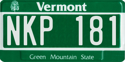 VT license plate NKP181
