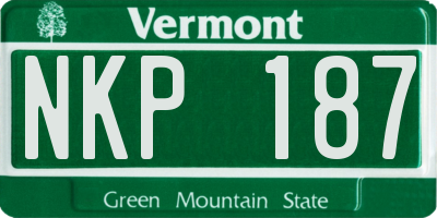 VT license plate NKP187