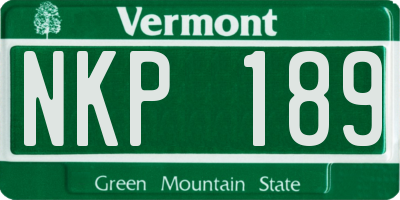 VT license plate NKP189