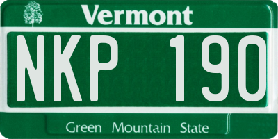 VT license plate NKP190