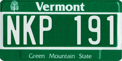 VT license plate NKP191