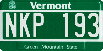 VT license plate NKP193