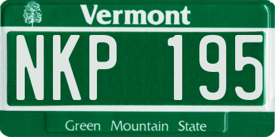 VT license plate NKP195