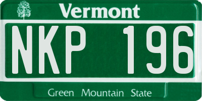 VT license plate NKP196