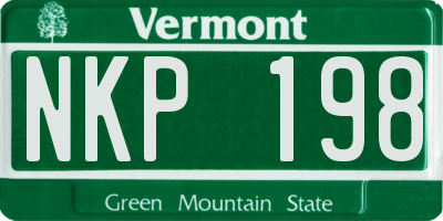VT license plate NKP198