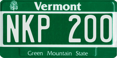 VT license plate NKP200