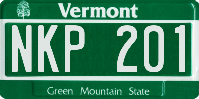 VT license plate NKP201