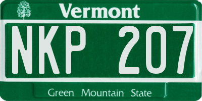 VT license plate NKP207