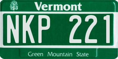 VT license plate NKP221