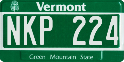 VT license plate NKP224