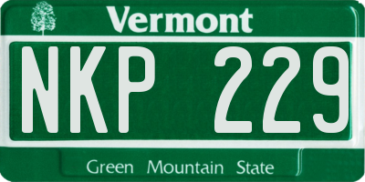 VT license plate NKP229