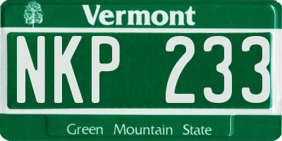VT license plate NKP233