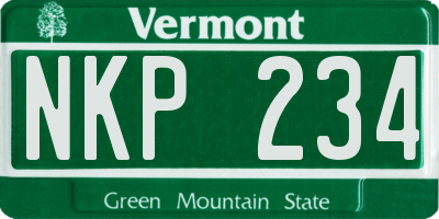 VT license plate NKP234