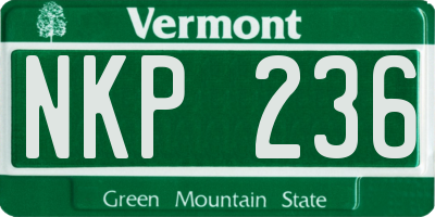 VT license plate NKP236