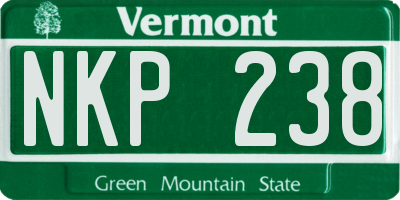 VT license plate NKP238