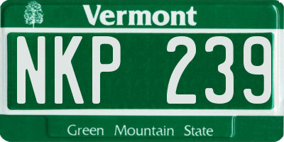 VT license plate NKP239