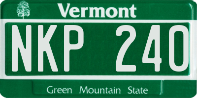 VT license plate NKP240
