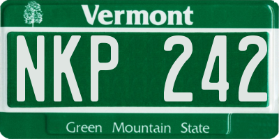 VT license plate NKP242