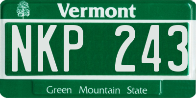 VT license plate NKP243