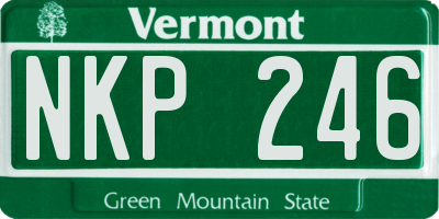 VT license plate NKP246