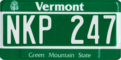 VT license plate NKP247