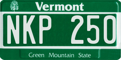 VT license plate NKP250