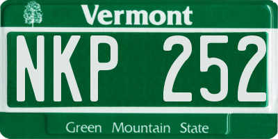VT license plate NKP252