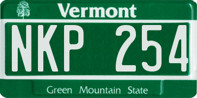 VT license plate NKP254
