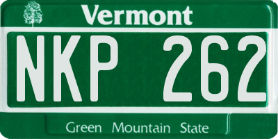 VT license plate NKP262