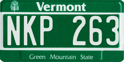 VT license plate NKP263