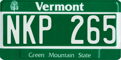 VT license plate NKP265