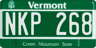 VT license plate NKP268