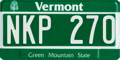 VT license plate NKP270