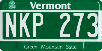 VT license plate NKP273